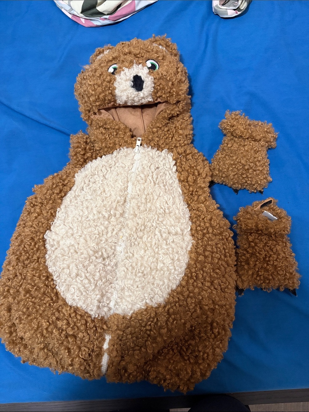 Kids Brown & Cream Teddy Sherpa Costume Vest - Cozy Halloween Layer